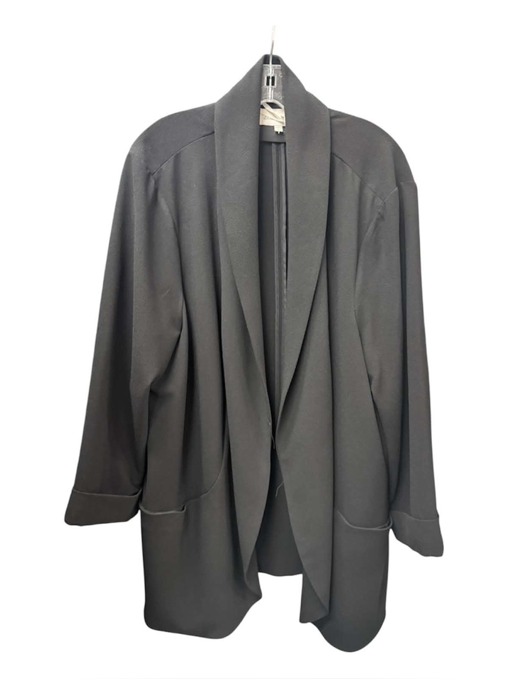 Daniel Rainn Black Draped Open-Front Blazer Size 3X